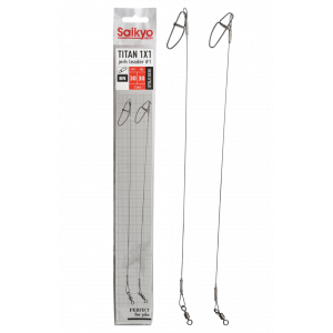 Поводок Saikyo Titan 1x1 Jerk №1 STOJ13030, 30кг/30см, 2шт Поводок Saikyo Titan 1x1 Jerk №1 STOJ13030, 30кг/30см, 2шт