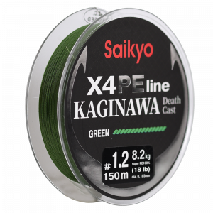 Шнур Saikyo KAGINAWA X4PE 150m, зеленый #1.2 (0,185mm), 8,2kg